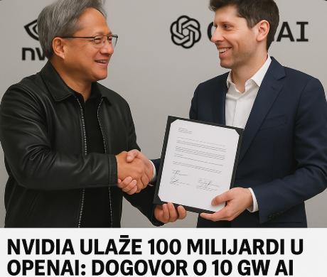 NVIDIA ulaže 100 milijardi u OpenAI: dogovor o 10 GW AI centara