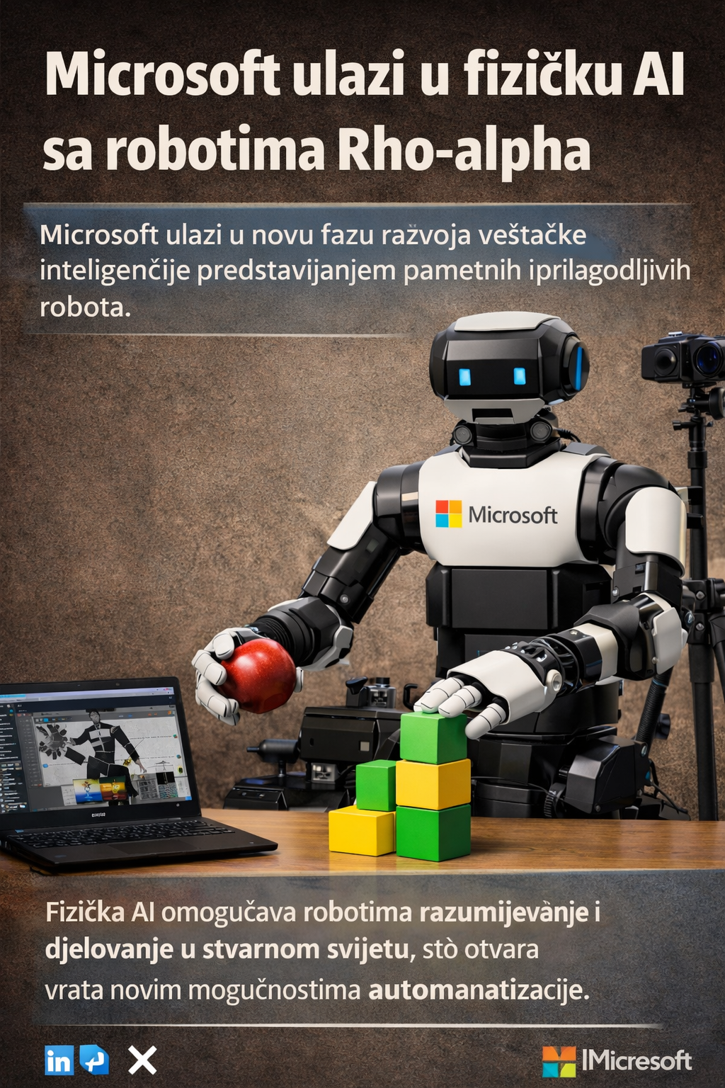 Microsoft ulazi u trku za fizičku AI sa robotskim modelima Rho-alpha