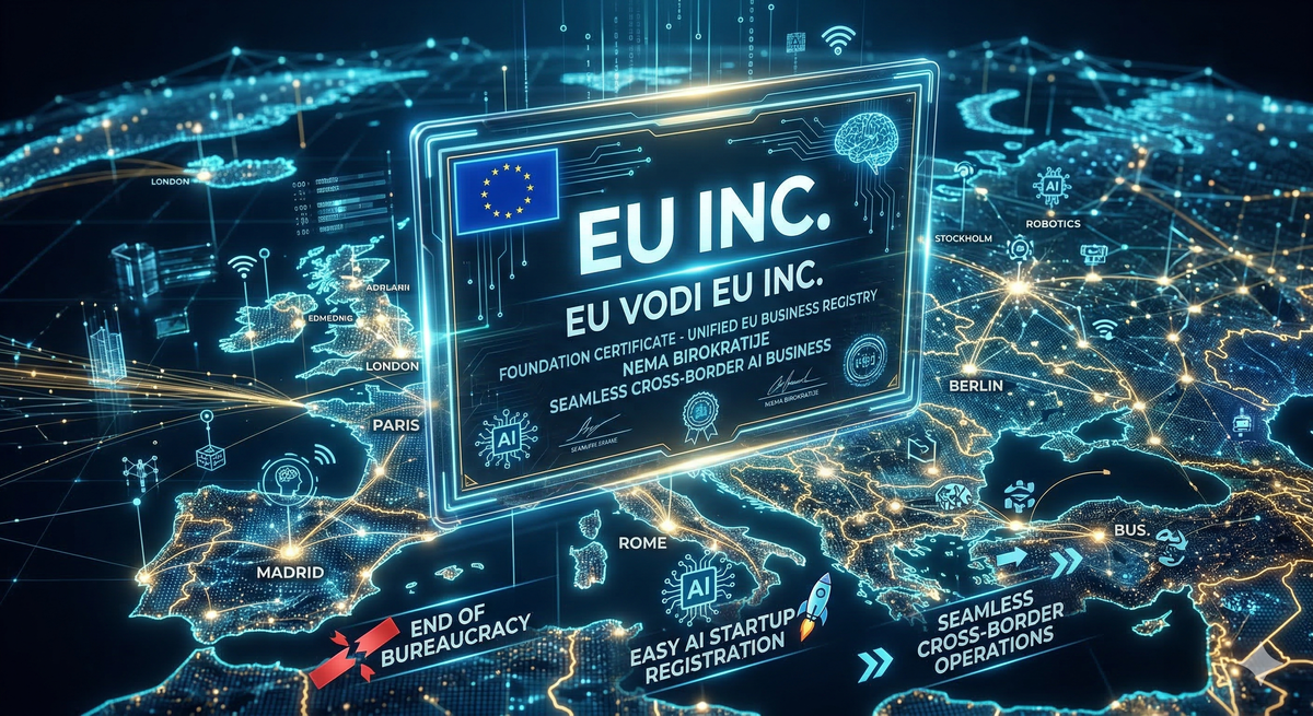 EU uvodi EU Inc. Administrativna prečica koja mijenja pravila igre za balkanske AI startape