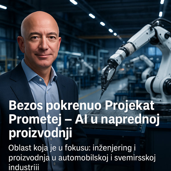 Jeff Bezos pokreće Project Prometheus sa 6,2 mlrd USD ulazak u novu AI trku industrijske proizvodnje